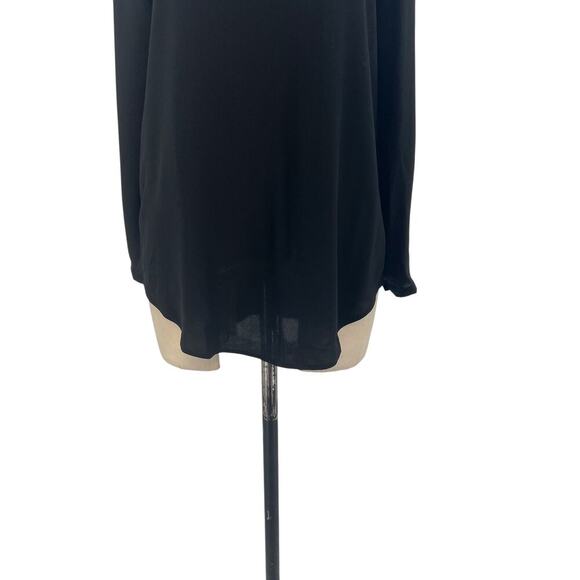 Eileen Fisher Pullover Blouse‎ Top Long Sleeve Mock Neck Silk Black Size XXS - Picture 4 of 13
